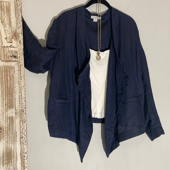 COLDWATER CREEK LINEN BLAZER - Picture 2 of 5